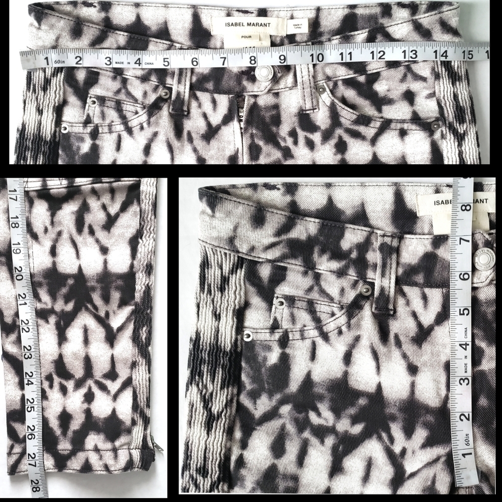 ISABEL Marant x H&M Skinny Moto Jeans Tie Dye NWOT - Picture 11 of 11